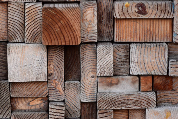 Stacked 2x4 End Texture Background stock photo