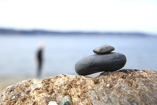 Stacked Zen Stones On The Beach Stock Photo - Download Image Now - iStock