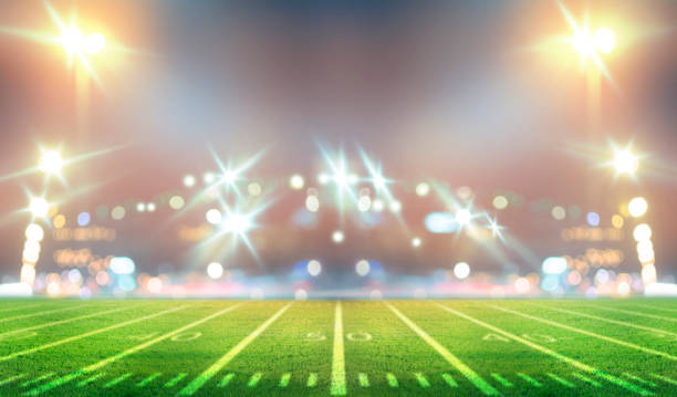 stadium in lights American Soccer Stadium 3d rendering football field stock pictures, royalty-free photos & images