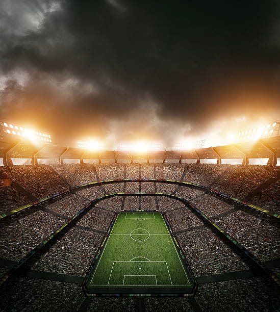 stadium light, 3d rendering stock photo