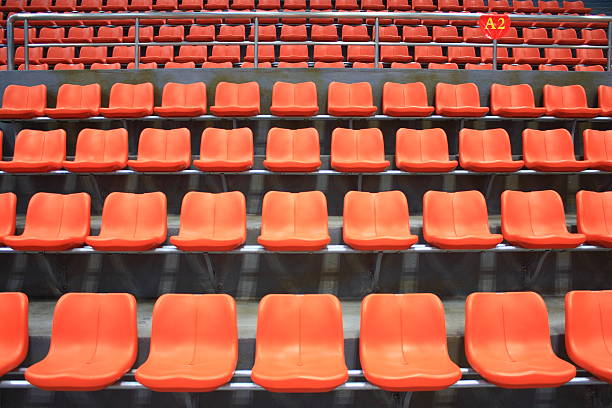 sitzplätze - stadium soccer seats stock-fotos und bilder