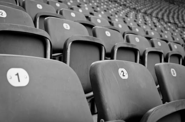 sitzplätze  - stadium soccer seats stock-fotos und bilder