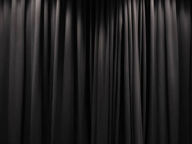 Stage Curtain Black curtain backdrop background stock photo