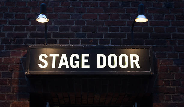 Stage door sign stock photo