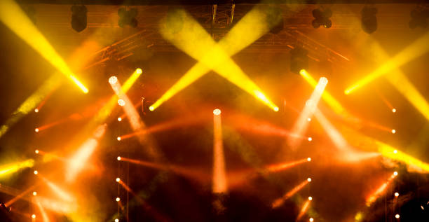 Stage lights on the live concert stock photo