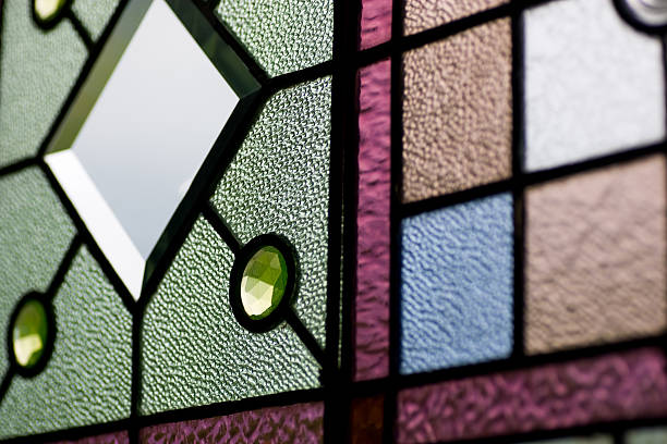 Stained glass texture stock photo