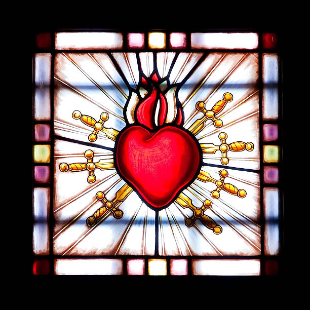 stained glass window Heart stock photo