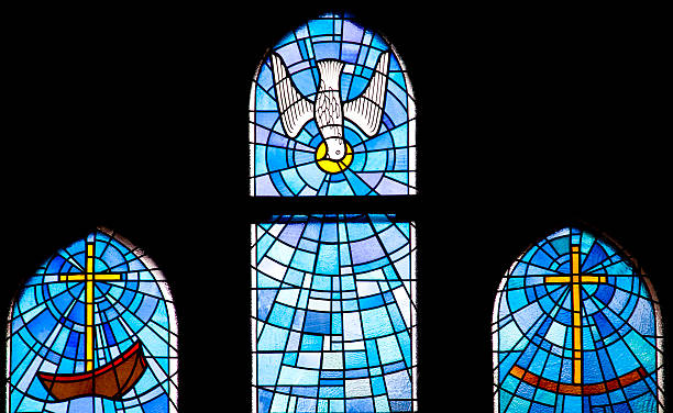 Stained glass window stock photo