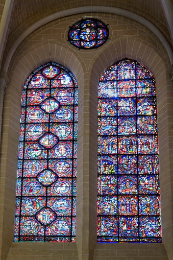 Stainedglass Windows In Chartres Cathedral Stock Photo