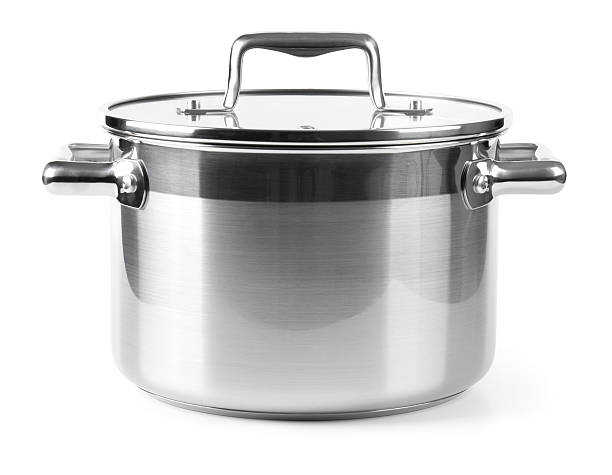 Stainless steel Pan "Stainless steel Pan on white. This file is cleaned, retouched and contains" cooking pan stock pictures, royalty-free photos & images