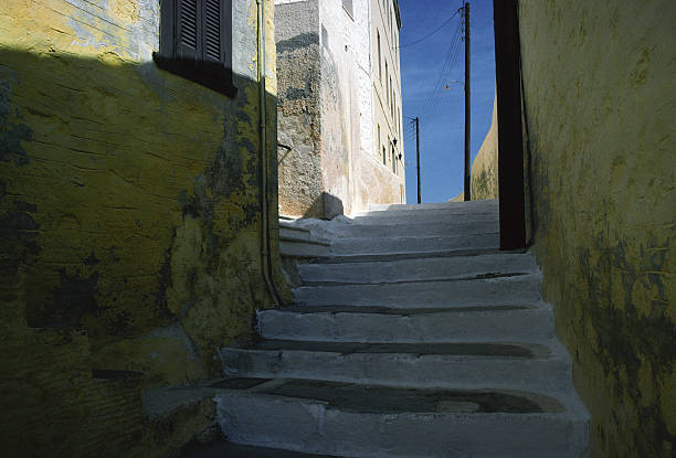 Stairway, Syros, Greece stock photo