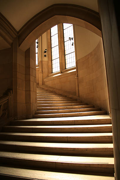 Stairway to Heaven?  No.  Upstairs. stock photo