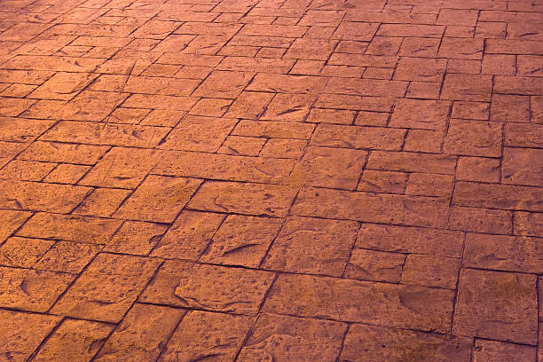 stamped concrete vs pavers parker