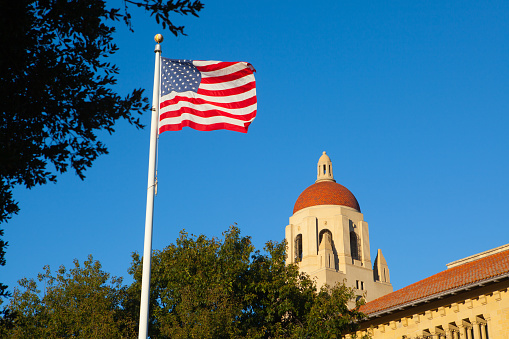 Stanford University Palo Alto California Stock Photo - Download Image Now - Stanford  University, Stanford - California, American Flag - iStock