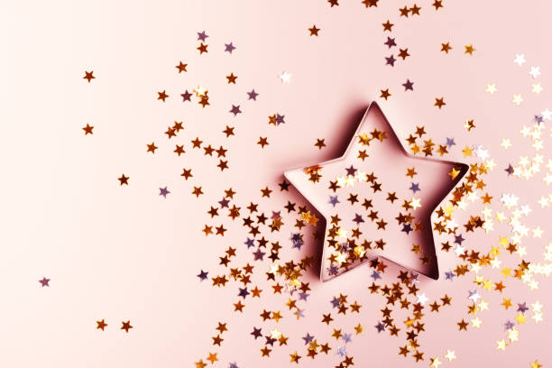 Blush Pink Gingerbread with Gold & Silver Stars