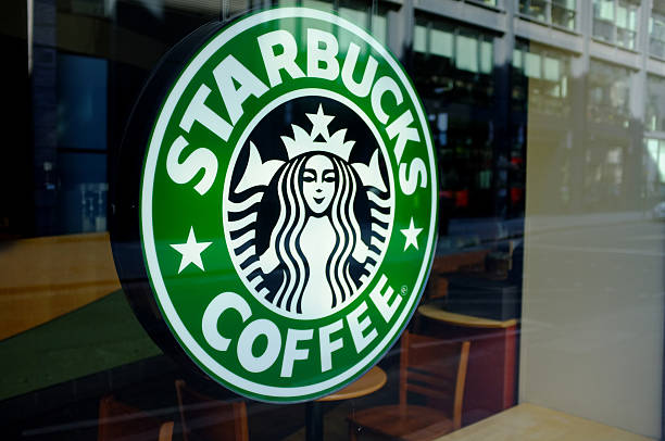Starbucks Coffee sign stock photo