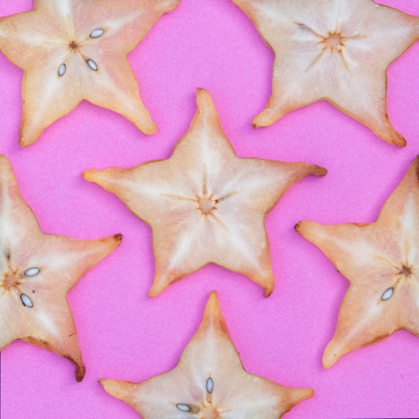 Starfruit background Starfruit in patterns michelle tresemer stock pictures, royalty-free photos & images