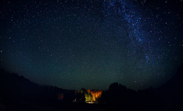 Starry night with Milky Way stock photo