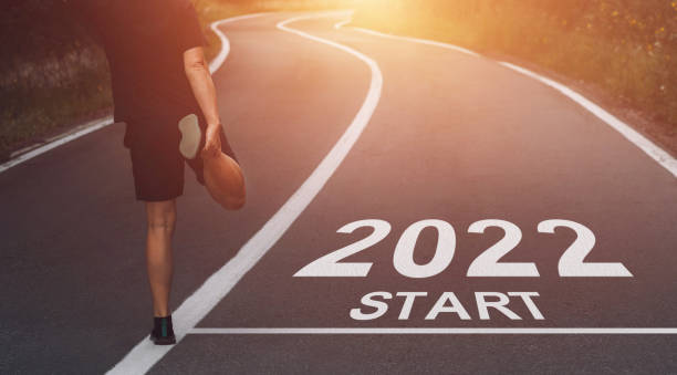 start the new year 2022 with new goals and plans. stock photo