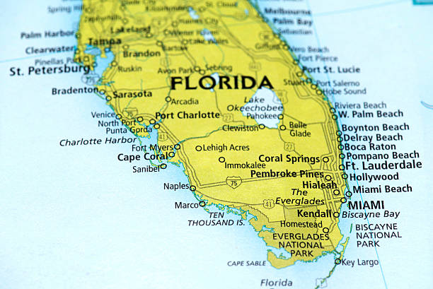 State of Florida State, US State of Florida State, US. Detail from the World Map. florida us state photos stock pictures, royalty-free photos & images