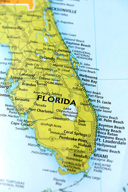 State of Florida State, USA State of Florida State, US. Detail from the World Map. florida us state photos stock pictures, royalty-free photos & images