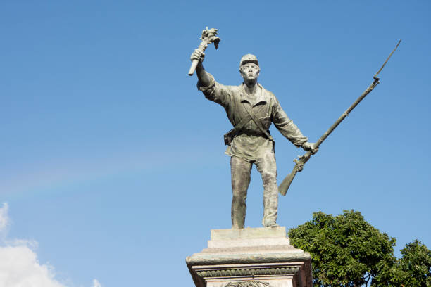Statue Juan Santamaría (1891), Costa Rica stock photo