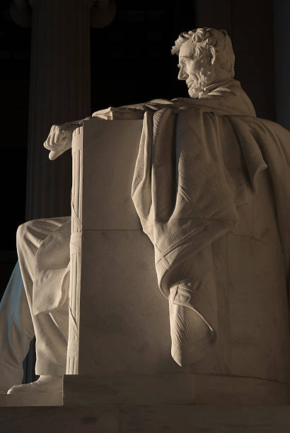 Statue of Abraham Lincoln in the Lincoln memorial, Washington, D.C stock photo