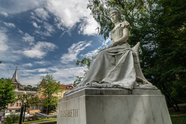 Statue of Elisabeth of Austria (Sissi) in Merano - Meran, Trentino-Alto Adige, Italy stock photo