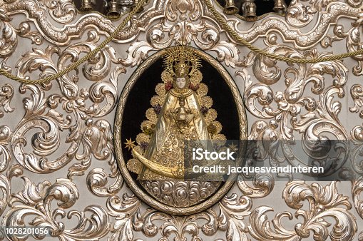 istock Statue of Holy Virgin Mary during the pilgrimage (Romeria) in El Rocio, Spain 1028201056