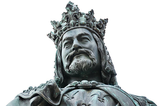 Statue of King Charles IV from shoulders up stock photo