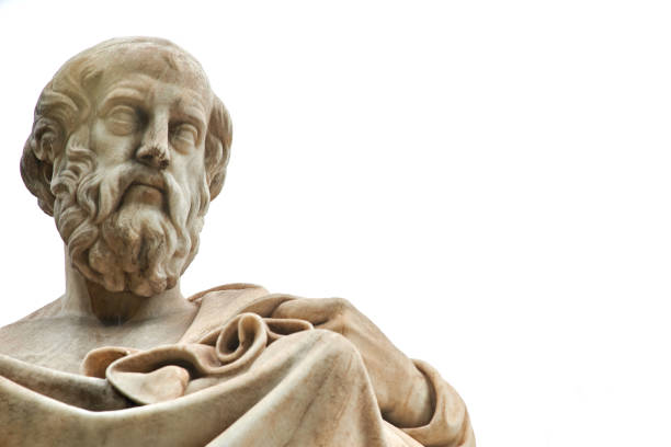 Statue of Plato in Athens. stock photo