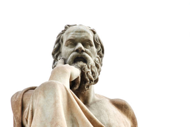 Statue of Socrates in Athens. stock photo