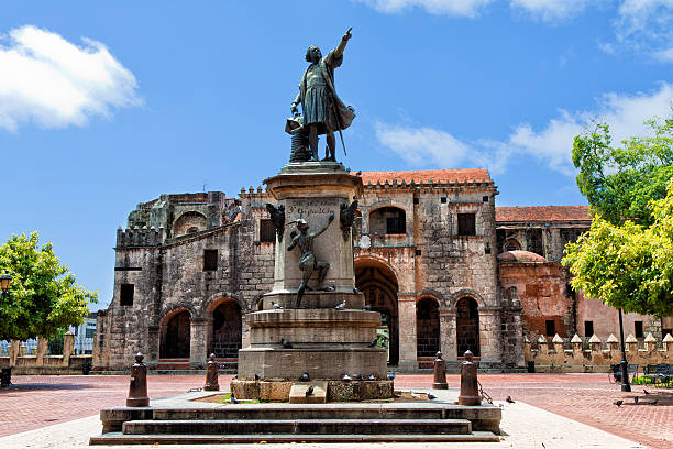 Statue outside the Catedral Primada de America Santo Domingo More images international landmark photos stock pictures, royalty-free photos & images