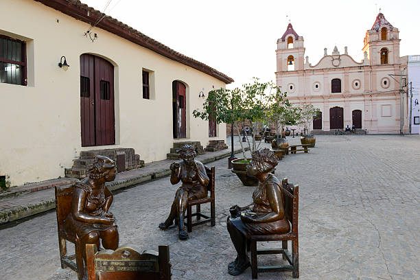 Statues of Martha Jimenez in front of the Carmen church stock photo