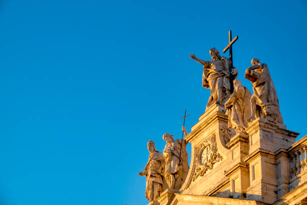 Statues on the facade of San Giovanni in Laterano Statues on the facade of San Giovanni in Laterano, Rome, Italy basilica stock pictures, royalty-free photos & images