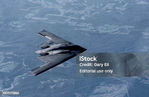 istock B2 Stealth Mid-Air Refueling with KC-10A Tanker 1059211860