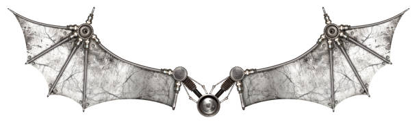 Steampunk wings bat isolated stock photo
