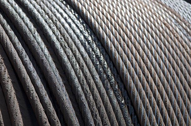 Steel cable coil stock photo