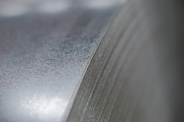 Steel coil closeup stock photo