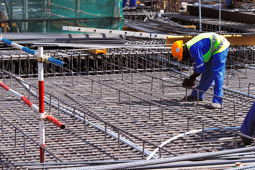 Gastarbeiter auf einer Baustelle