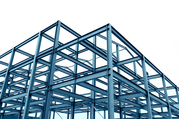 Steel frame structure Steel frame structure girder stock pictures, royalty-free photos & images