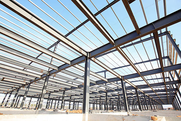 steel frame structure - girder stockfoto's en -beelden