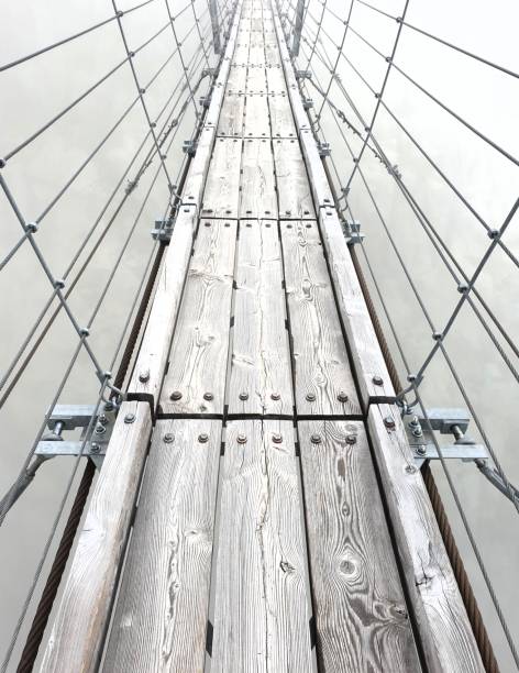 stahl-hängebrücke - triftgletscher stock-fotos und bilder