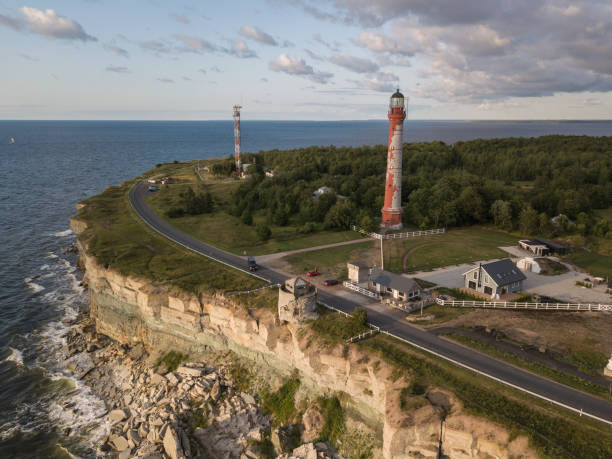 Steep cliff to the Baltic Sea in Paldiski, Estonia stock photo