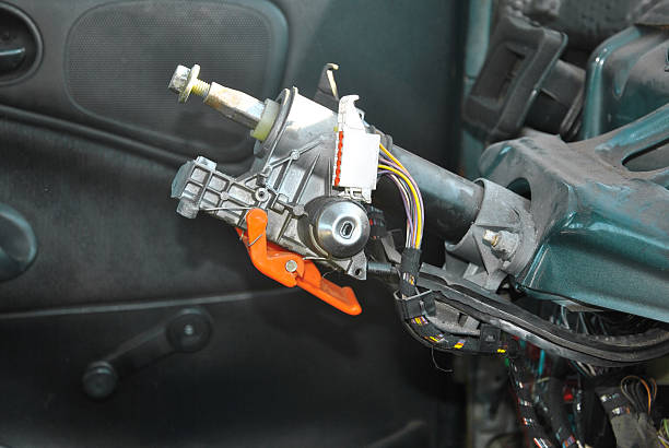 Steering column with ignition lock Steering column with ignition lock ignition stock pictures, royalty-free photos & images