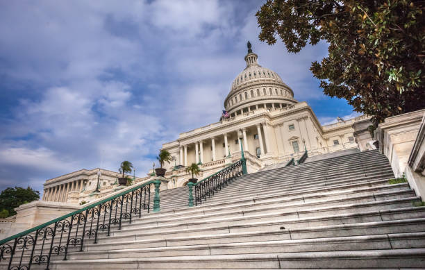 Steps of the United States Capitol West in Washington, DC stock photo