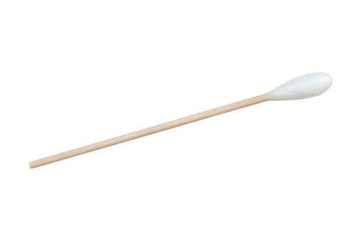 sterile cotton stick isolated on a white background