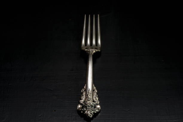 Sterling Silver Fork stock photo