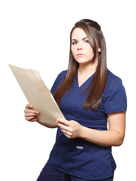Stern Female Medical Professional stock photo