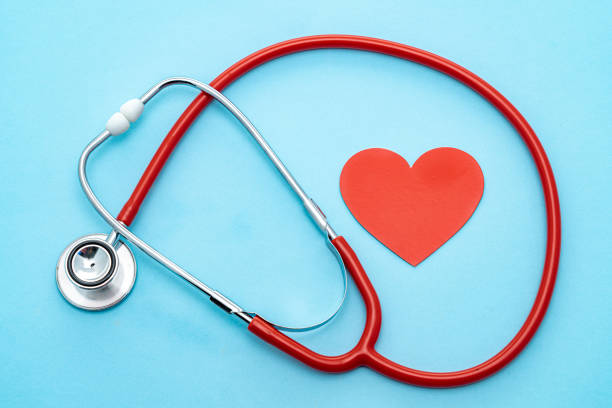 Stethoscope and red heart stock photo